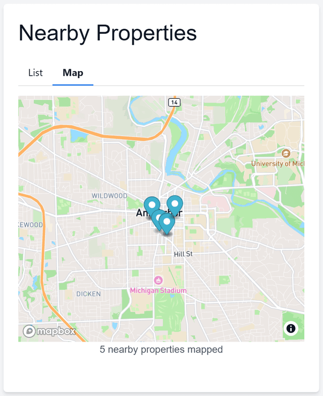 Map-based property detail view